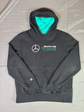 Mercedes AMG Petronas Hoodie Mens Medium Black F1 Motorsport Pullover Sweatshirt